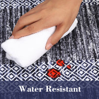 Garvee Bordered Blue 2x6 Modern Runner Rug Soft Non Slip Runner Washable Non Shedding Floor Carpet, Distressed Geometric Hallway Runner, Indoor Printed Runner for Kitchen, Entrance, Blue