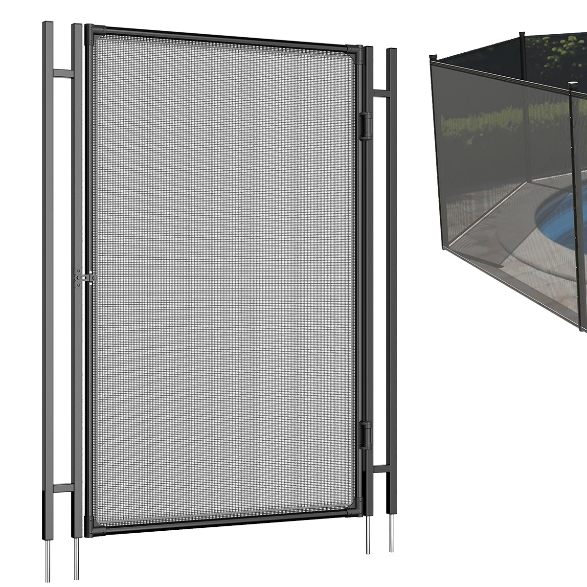 Garvee Pool Fence,4x2.5 Ft Swimming Pool Safety Gate, Protects Kids and Pets with Stainless Steel Lock, Pool Fence Gate for Inground & Above Ground Pool