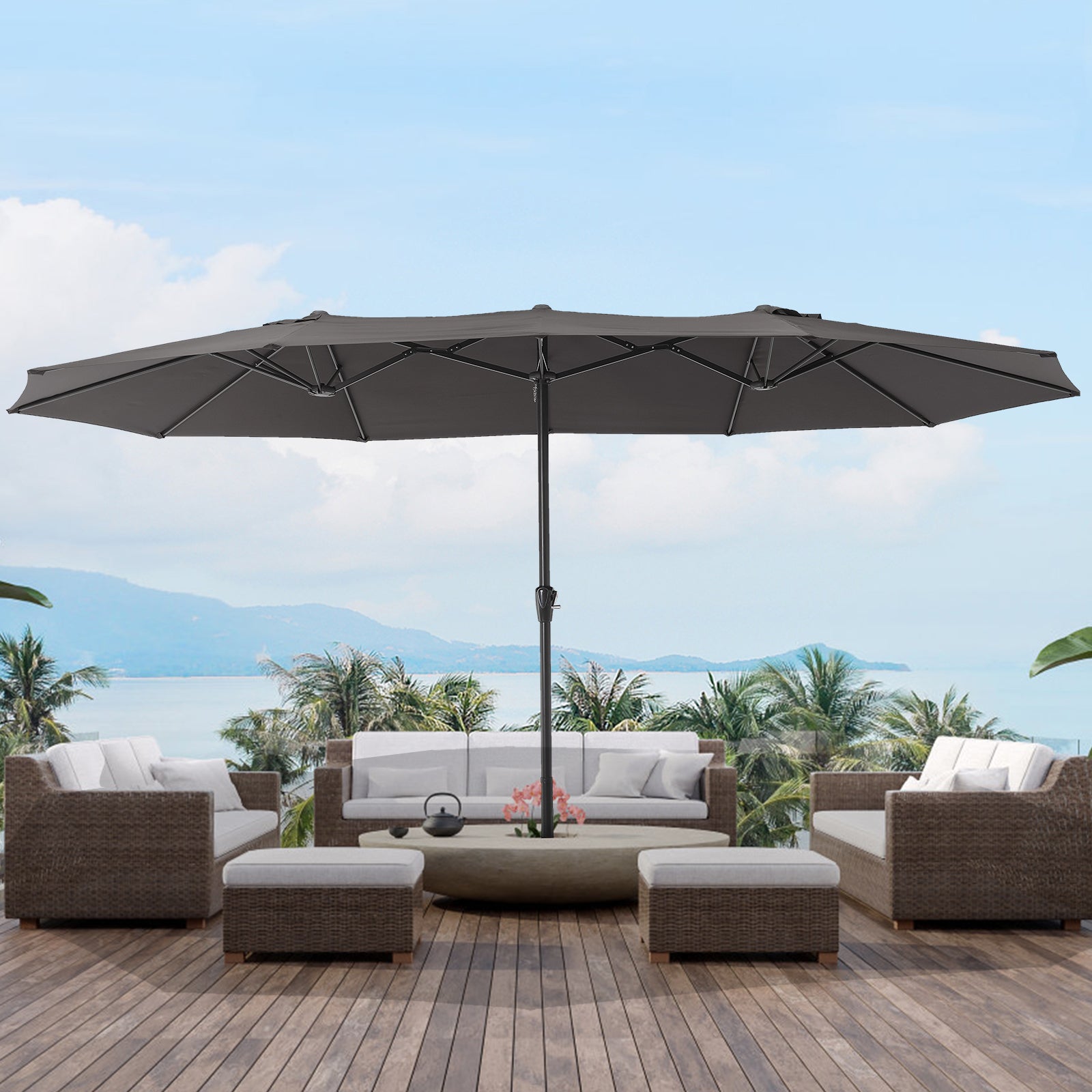 GARVEE 15FTx9FT Large Patio Umbrellas