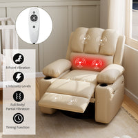 Garvee 27'' Width Electric Power Oversized Rocker Swivel Recliner Chair, USB Charger Lazy Boy for Adults, w/Vibrating Massage and Heating, 1.5X Sponge Filling for Living Room, Bedroom and Nursery