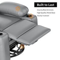 Garvee 27'' Width Electric Power Oversized Rocker Swivel Recliner Chair, USB Charger Lazy Boy for Adults, w/Vibrating Massage and Heating, 1.5X Sponge Filling for Living Room, Bedroom and Nursery