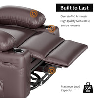 Garvee 27'' Width Electric Power Oversized Rocker Swivel Recliner Chair, USB Charger Lazy Boy for Adults, w/Vibrating Massage and Heating, 1.5X Sponge Filling for Living Room, Bedroom and Nursery