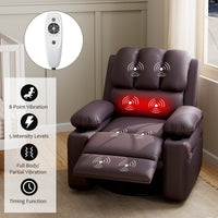 Garvee 27'' Width Electric Power Oversized Rocker Swivel Recliner Chair, USB Charger Lazy Boy for Adults, w/Vibrating Massage and Heating, 1.5X Sponge Filling for Living Room, Bedroom and Nursery