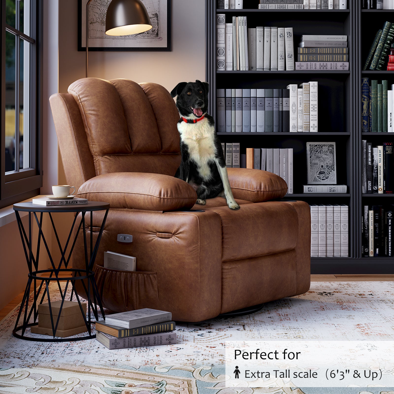 Garvee 27'' Width Electric Power Oversized Rocker Swivel Recliner Chair, USB Charger Lazy Boy for Adults, w/ Vibrating Massage and Heating, 1.5x Sponge Filling for Living Room, Bedroom and Nursery