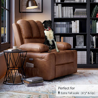 Garvee 27'' Width Electric Power Oversized Rocker Swivel Recliner Chair, USB Charger Lazy Boy for Adults, w/ Vibrating Massage and Heating, 1.5x Sponge Filling for Living Room, Bedroom and Nursery