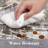 Garvee Machine Washable Area Rug 9x12 Large Living Room Rug, Non Slip Modern Abstract Floor Carpet, Low Pile Foldable Rug, Soft Rug for Bedroom, Nursery, Dining Room, Gray