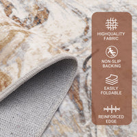 Garvee 2x6 Machine Washable Runner Rug, Non-Slip Floor Carpet, Modern Abstract Bedside Rug, Low Pile Foldable Area Rug, Soft Rug for Entryway, Bathroom, Laundry Room, Brown