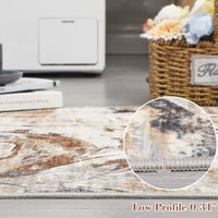 Garvee 2x6 Machine Washable Runner Rug, Non-Slip Floor Carpet, Modern Abstract Bedside Rug, Low Pile Foldable Area Rug, Soft Rug for Entryway, Bathroom, Laundry Room, Brown