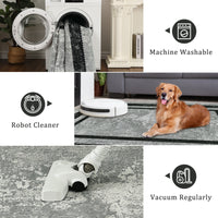 Garvee Bordered Non-Skid Washable Non-Slip Area Runner Rug for Entryway Laundry Room Bedroom