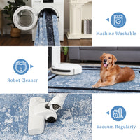 Garvee Bordered Non-Skid Washable Non-Slip Area Runner Rug for Entryway Laundry Room Bedroom