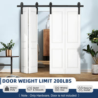 Garvee 60 in Bifold Sliding Barn Door Hardware Track Kit, Side Mounted Black Roller, Smoothly and Quietly, Easy Install, Heavy Duty, Up to 400 LBS, Bifold Door Hardware for 4 Doors (Door Not Included)