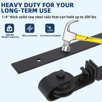 Garvee 24" Bifold Sliding Barn Door Hardware Track Kit, Side Mounted Black Roller, Smoothly and Quietly, Assembly Easy, Fit Double 12" Bi-Folding Doors (Door Not Included)