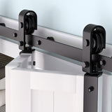 Garvee 24" Bifold Sliding Barn Door Hardware Track Kit, Side Mounted Black Roller, Smoothly and Quietly, Assembly Easy, Fit Double 12" Bi-Folding Doors (Door Not Included) - 