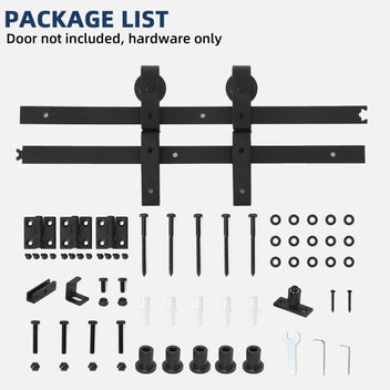 Garvee 24" Bifold Sliding Barn Door Hardware Track Kit, Side Mounted Black Roller, Smoothly and Quietly, Assembly Easy, Fit Double 12" Bi-Folding Doors (Door Not Included)