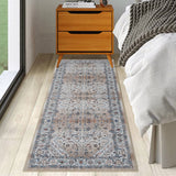 Garvee Persian Light Brown 2x6 Runner Rugs Vintage Hallway Area Rug Print Distressed Kitchen Indoor Bedroom Rug Washable Living Room Retro Rug for Dining Room - Light Brown