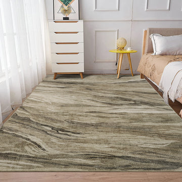 Garvee Abstract Taupe 6x9 Area Rug, Machine Washable Rug Stain Resistant Non-Slip Accent Rug Floor Cover Carpet Rug for Living Room Decor