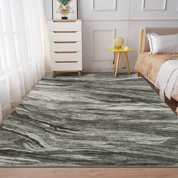 Garvee 6x9 Abstract Area Rug Machine Washable Rug Modern Area Rug Stain Resistant Non-Slip Accent Rug Floor Cover Carpet Rug for Living Room Decor,Grey