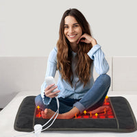 Garvee Far Infrared Heating Pad for Back Pain Relief, Natural Jade & Tourmaline Heating Pad,  Therapy Pads for Neck Shoulders and Period Cramps, Auto Shut Off , LCD Display 32" X 21" (Black)