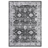 Garvee Washable Rug 8x10 Area Rug Large Vintage Distressed Area Rug Stain Resistant Non-Slip Accent Rug Traditional Floral Medallion Floor Cover Carpet Rug for Living Room Decor, Grey