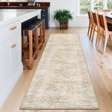 Garvee Washable Runner Rug 2x6 Hallway Rug Ultra Soft Modern Carpet, Diamond Pattern Area Rug with Non-Slip Rubber Backing, Non Shedding Low-Pile Floor Mat for Bedroom Laundry - Beige - Beige
