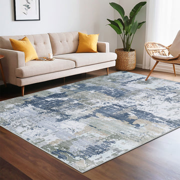 Garvee Abstract Water Wash Foldable Area Carpet - Soft Touch, Easy to Clean, Perfect for Home Decor and Bedroom.