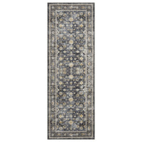 Garvee 2x6 Black Washable Runner Rug Distressed Print - Non Slip Doormat for Entryway Front Door, Kitchen Hallway Floor Mat, Easy Clean Indoor Outdoor Carpet, Vintage Style Low Pile