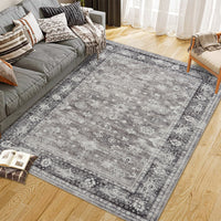 Garvee Grey Distressed Print Area Rug 5x7 Washable - Modern Bedroom Living Room Rug, Low Pile Non Slip Easy Clean, Statement Accent Carpet for Contemporary Spacesas Pictured in Home Decor Rug  in Home Decor