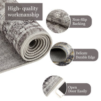 Garvee Grey Distressed Print Area Rug 8x10 Washable Low Pile - Large Modern Living Room Carpet, Statement Floor Rug Non Slip Easy Clean, for Contemporary Dining Bedroom