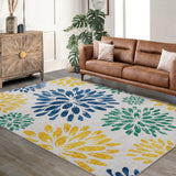 Garvee Modern Floral Textured Weave Non Slip Area Rug for Indoor Use in Kitchen, Dining Room, and Bedroom