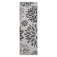 Garvee 2' x 6' Modern Floral Leaf Runner Rug, Machine Washable Non-Slip Low-Pile Soft Rug for Hallway, Kitchen, Entryway & Bedroom, Gray
