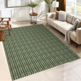 Garvee Soft Washable Non-Slip Doormat - Modern Green Braided Low Pile Rug - Non-Shedding Indoor Throw Mat - Mark Resistant Carpet for Living Room, Bedroom, Office - Green