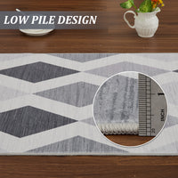 Garvee 6x9 Geometric Area Rug – Washable Non-Slip Modern Abstract Low Pile Carpet for Living Room, Bedroom & Dining Room, Gray