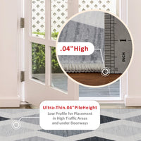 Garvee 9x12 Geometric Area Rug – Washable Non-Slip Modern Abstract Low Pile Carpet for Living Room, Bedroom & Dining Room, Gray