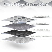 Garvee 9x12 Geometric Area Rug – Washable Non-Slip Modern Abstract Low Pile Carpet for Living Room, Bedroom & Dining Room, Gray