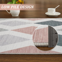 Garvee 9x12 Geometric Area Rug – Washable Non-Slip Modern Abstract Low Pile Carpet for Living Room, Bedroom & Dining Room, Green