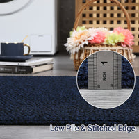Garvee 8x10 Area Rug Modern Solid Textured Large Area Rug Machine Washable Rug for Living Room, Non-Slip Stain Resistant Accent Rug Contemporary Weaving Floor Cover Carpet for Bedroom, Navy