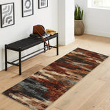Garvee Runner Rug 2x6 Machine Washable Rug with Non Slip TPR Backing, Low Pile Abstract Kitchen Rug, Modern Pearl Velvet Soft Rug for Bathroom, Laundry Room, Entryway, Red - Multi/Red