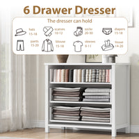 Garvee 3 Drawer Dresser for Bedroom, Modern Wood Dresser with Gold Metal Ring Handles, Freestanding Chest of Drawer with Anti-tipping Design for Living Room, Entryway, White
