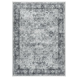 Garvee Persian Blue 2x6 Living Room Washable Non Slip Vintage Retro Rugs Low Pile Chenille Print Rug for Bedroom Dining Room Home Office - Blue