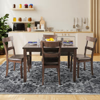 Garvee Vintage Floral Washable Area Rug, Dark Gray 5x7 Non Slip Low Pile Rug for Bedroom and Nursery, Kid and Pet Friendly