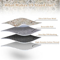 Garvee Vintage Floral Washable Area Rug, Beige 9x12 Non Slip Low Pile Rug for Living Room and Bedroom, Kid and Pet Friendly