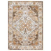 Garvee Vintage Floral Washable Area Rug, Camel 9x12 Non Slip Low Pile Rug for Living Room and Bedroom, Kid and Pet Friendly