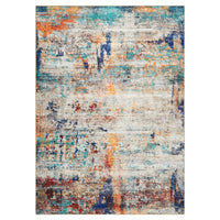 Garvee Washable Area Rugs 6 ft x 9 ft Non-Slip Modern Abstract Soft Faux Wool for Living Room, Entryway, Bedroom Teal Blue Orange Rust Red