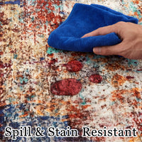 Garvee Modern Abstract Boho Washable Area Rug High-Traffic Areas Living Room Bedroom Kitchen Dining Mul 2x6