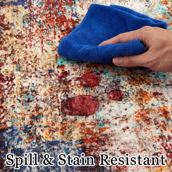 Garvee Modern Abstract Boho Washable Area Rug High-Traffic Areas Living Room Bedroom Kitchen Dining Mul 9x12