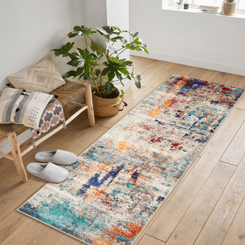 Garvee Modern Abstract Boho Washable Area Rug High-Traffic Areas Living Room Bedroom Kitchen Dining Mul 2x6
