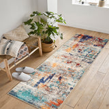 Garvee Modern Abstract Boho Washable Area Rug High-Traffic Areas Living Room Bedroom Kitchen Dining Mul 2x6 - Multicolor