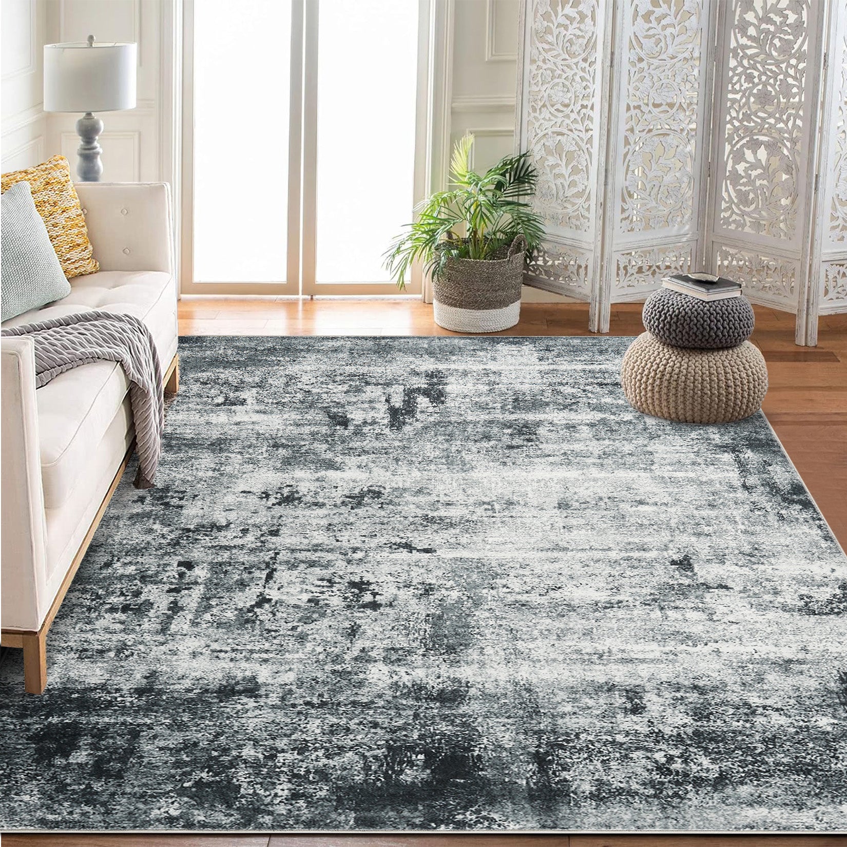 Garvee Modern Abstract Area Rug for High-Traffic Living Room, Bedroom, Kitchen, and Dining Spaces