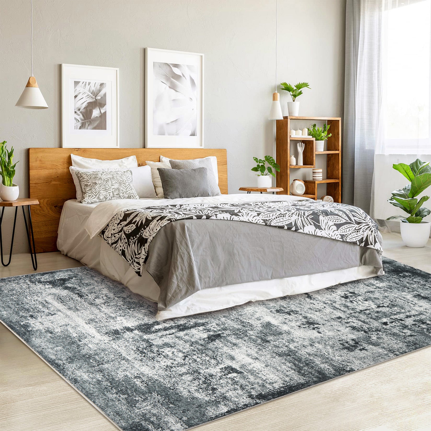 Garvee Modern Abstract Area Rug for High-Traffic Living Room, Bedroom, Kitchen, and Dining Spaces