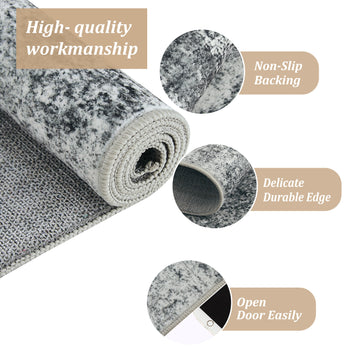 Garvee Modern Abstract Boho Washable Area Rug High-Traffic Areas Living Room Bedroom Kitchen Dining Grey 2x6